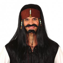 fantasia de halloween para homens adulto pirata capitão Jack sparrow  perucas chapéu piratas do caribe cosplay Acessórios feminino masculino