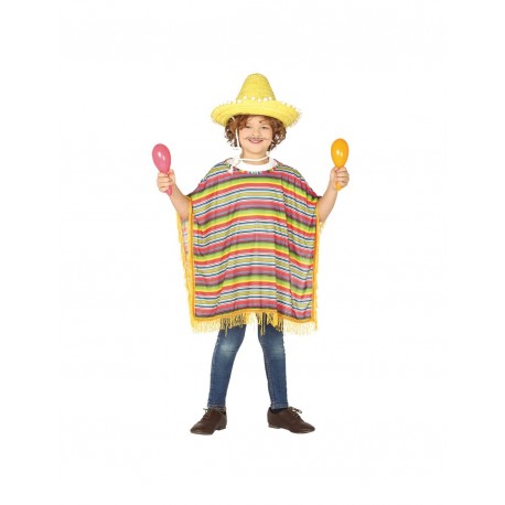 Fantasia de poncho mexicano infantil