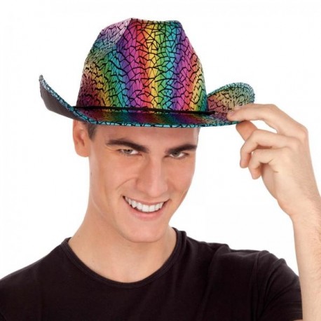 Rainbow Colors Cowboy Hat