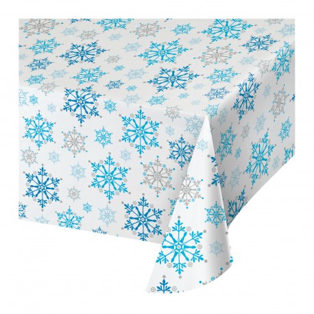 Mantel Copos de Nieve de Plastico 274 X 137 Cm