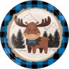 8 Platos 23 cm MOOSE BLUE BUFFALO PLAID