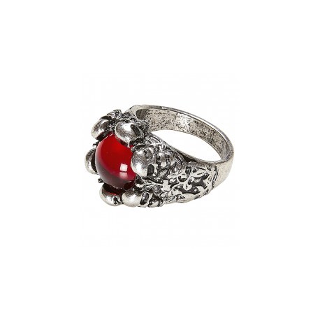 Anillo Calaveras con Gemma Roja