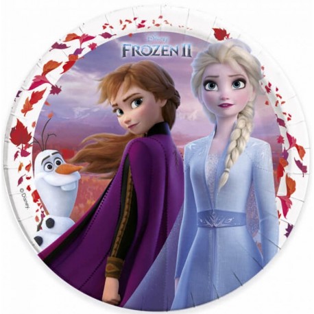 8 Platos Frozen 2 de Papel 23cm