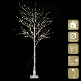 Árbol con 132 Luces Led Cálido con Base De Plástico Altura 240 Cm Diámetro 90 Cm