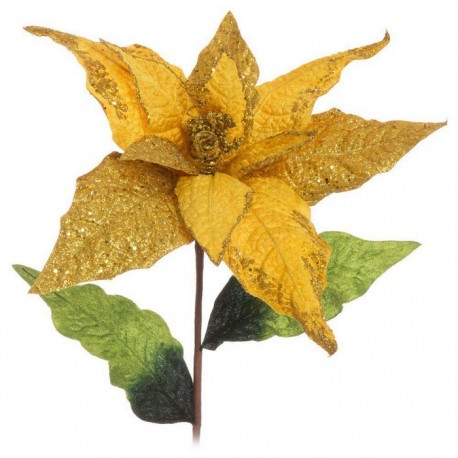 Poinsettia Poliester Gold 90 cm