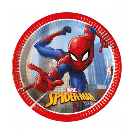 8 Platos SpiderMan 20 cm